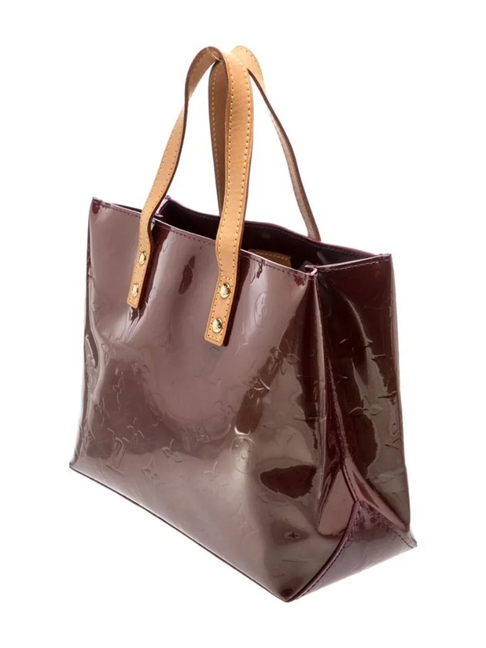 NWOT - Louis Vuitton Reade Brown Monogram Vernis Patent Leather Top Handle Bag
